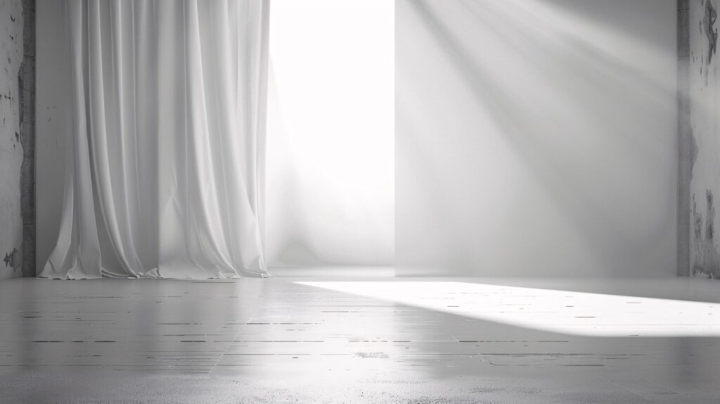 커튼사이로 들어오는 빛 비전이 방으로 들어오는 순간